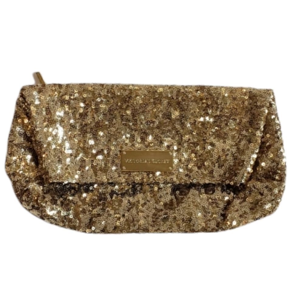 Victoria Secret Gold Sequin Envelope Clutch